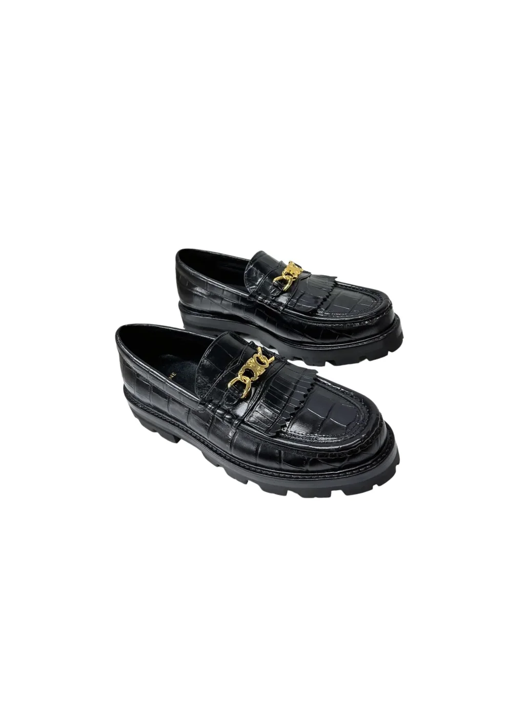 Celine Margaret Loafer With Triomphe Black Celine Margaret Loafer With Triomphe Black