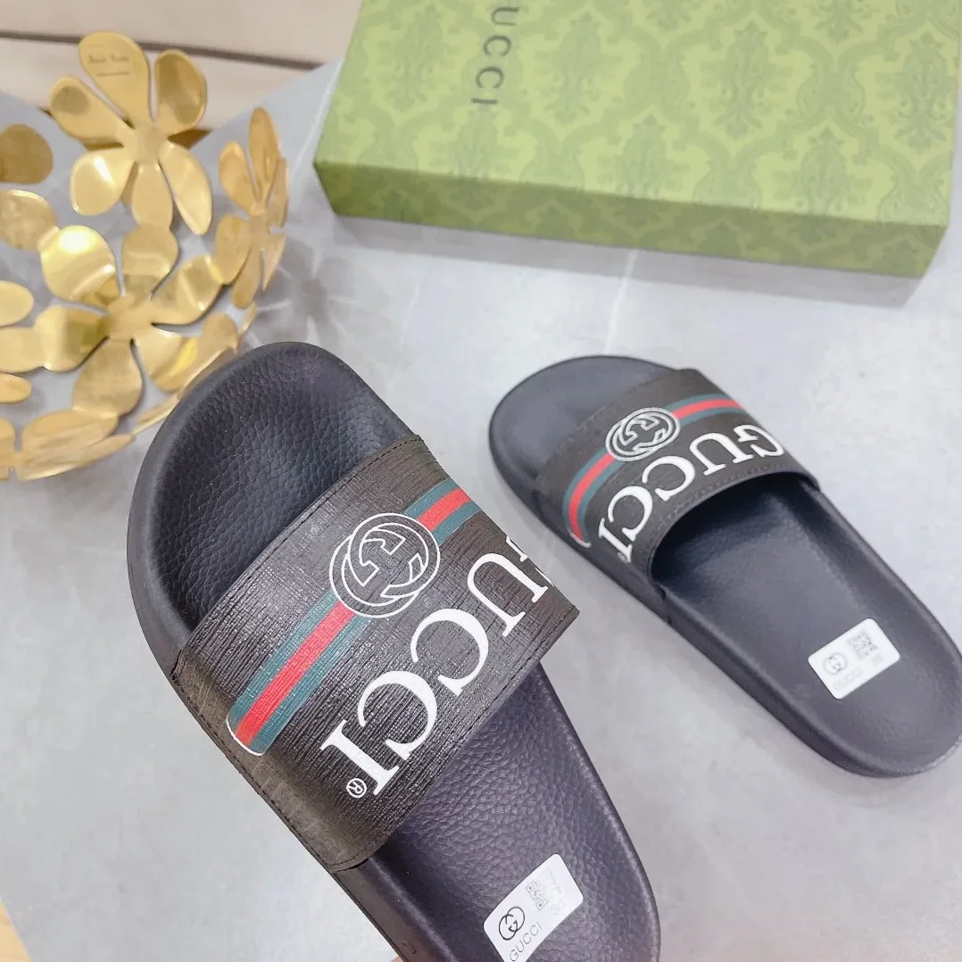 Gucci Logo Rubber Slide With Web Black for Women Gucci Logo Rubber Slide With Web Black for Women