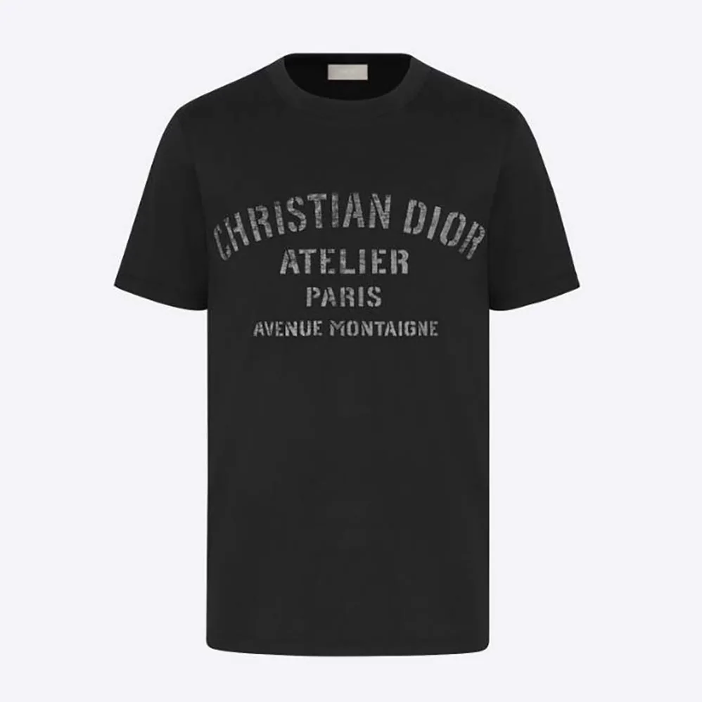Dior Oversized Christian Dior Atelier T for Women in shirt Black Cotton Jersey Dior Oversized Christian Dior Atelier T for Women in shirt Black Cotton Jersey