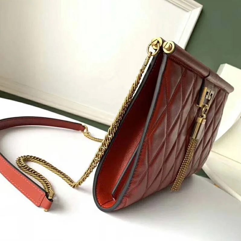 Givenchy Medium Gem Bag In Diamond Quilted Leather for Women in Orange