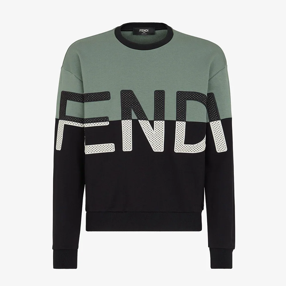 Fendi Long-sleeved Crew for Men in Neck Multicolor Cotton Sweatshirt Fendi Long-sleeved Crew for Men in Neck Multicolor Cotton Sweatshirt