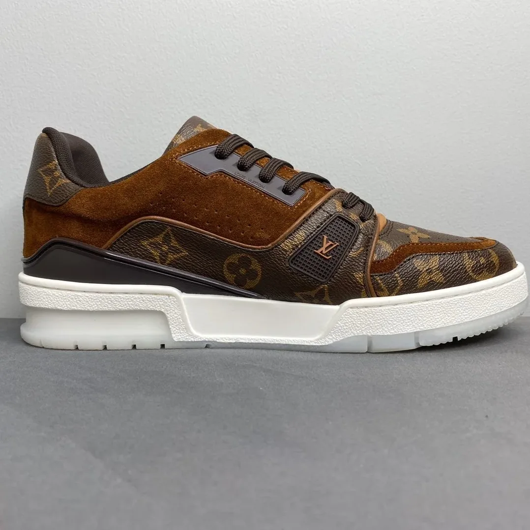 Louis Vuitton Trainer Sneaker Monogram Canvas Brown Virgil Abloh Louis Vuitton Trainer Sneaker Monogram Canvas Brown Virgil Abloh