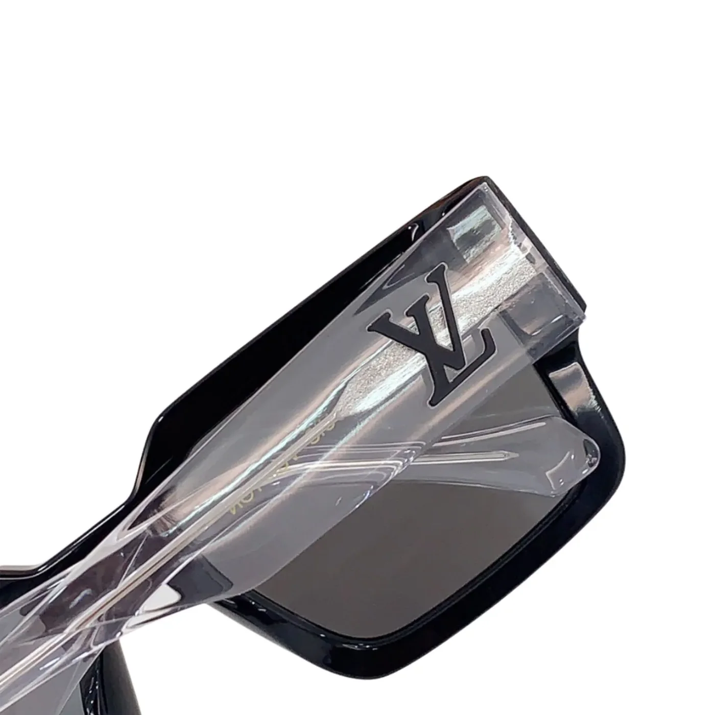 Louis Vuitton Square Millionaires Sunglasses Glossy Black With Grey Rims Louis Vuitton Square Millionaires Sunglasses Glossy Black With Grey Rims