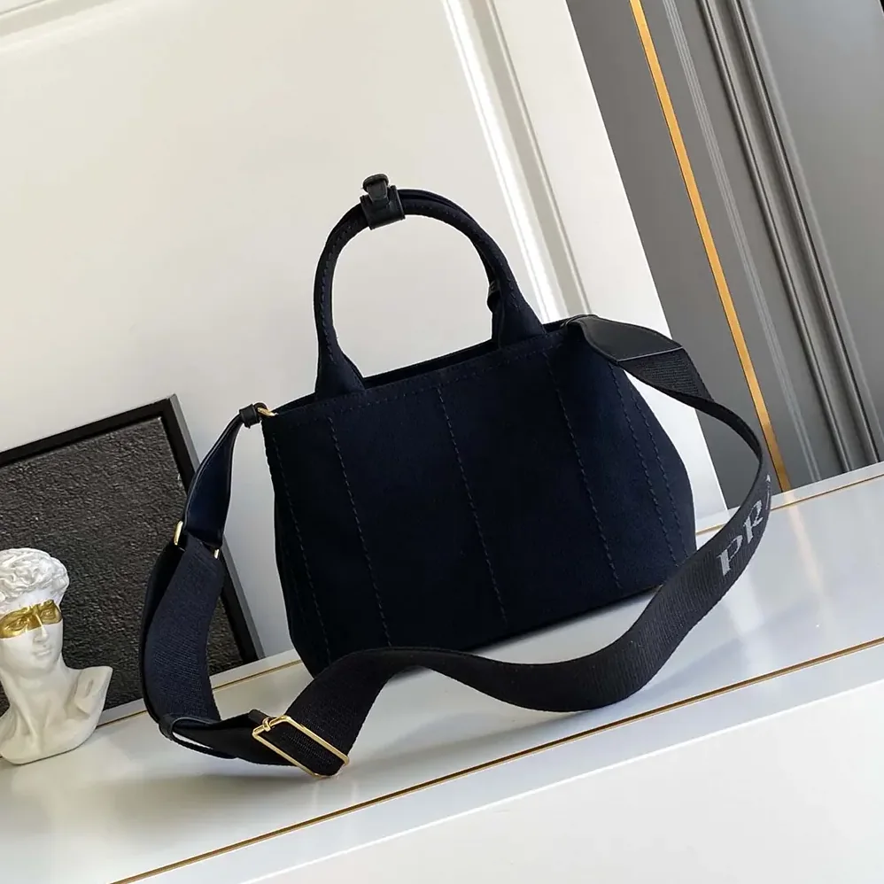Prada Jardinière Small Cotton Canvas Handbag for Women in Black Prada Jardinière Small Cotton Canvas Handbag for Women in Black