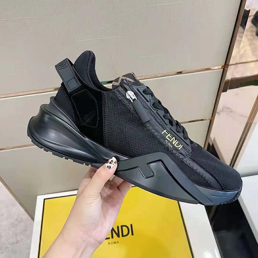 Fendi Shoes Flow Black Nylon Low for Unisex in Tops Fendi Shoes Flow Black Nylon Low for Unisex in Tops