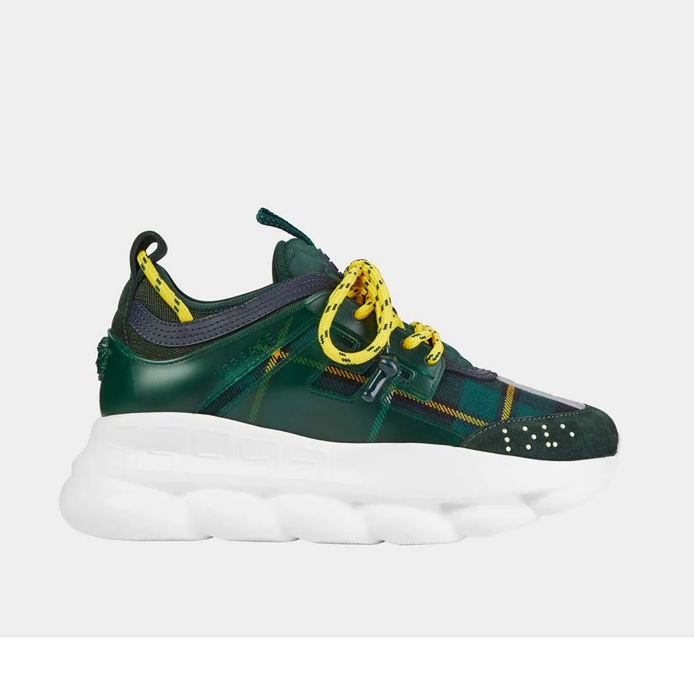 Versace Chain Reaction Sneakers for Men in Green Versace Chain Reaction Sneakers for Men in Green