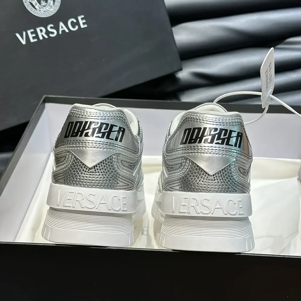Versace Metallic Greca Odissea Sneakers for Unisex