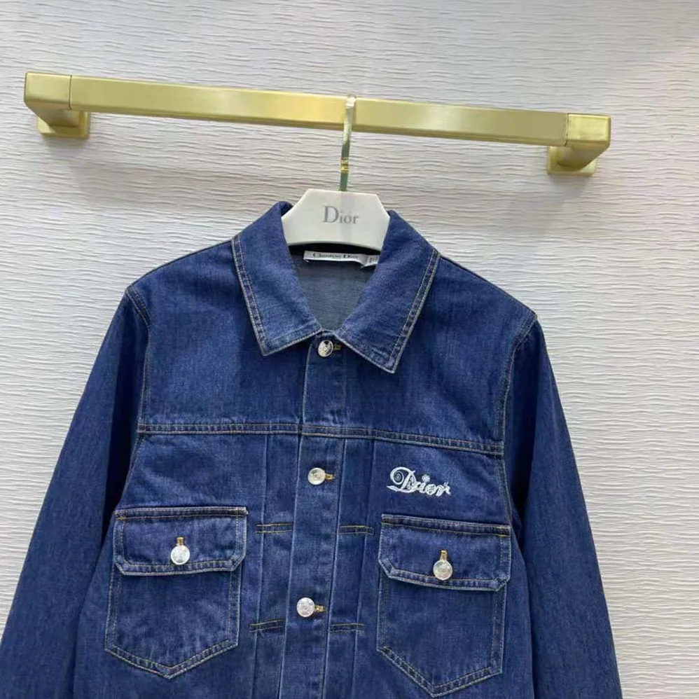 Dior Kenny Scharf Mkii Blouson Raw Blue Technical Cotton Denim for Women Dior Kenny Scharf Mkii Blouson Raw Blue Technical Cotton Denim for Women