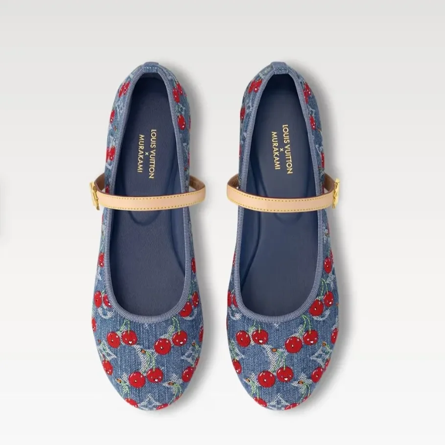 Louis Vuitton LV x TM Romy Flat Ballerina Denim 1AHKOV Louis Vuitton LV x TM Romy Flat Ballerina Denim 1AHKOV