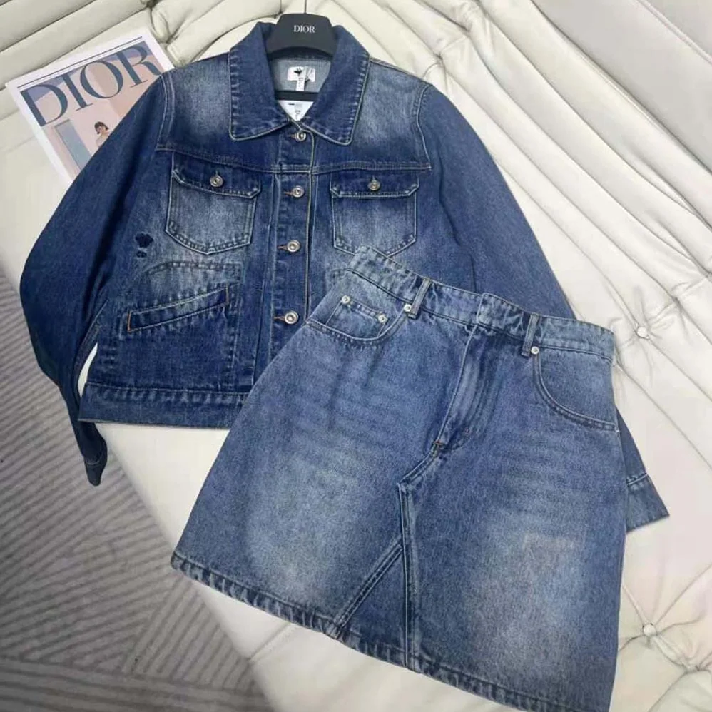 Dior Flared Miniskirt Blue Stonewashed Cotton Denim for Women Dior Flared Miniskirt Blue Stonewashed Cotton Denim for Women