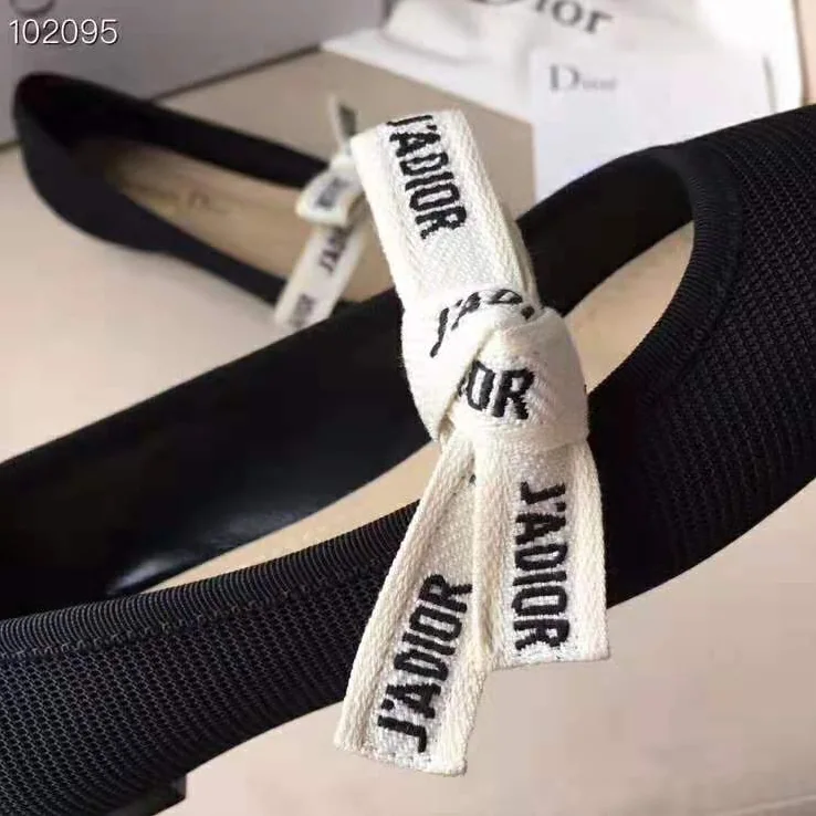 Dior Miss J'adior Ballet Flat in Technical Canvas for Women in Black Dior Miss J'adior Ballet Flat in Technical Canvas for Women in Black