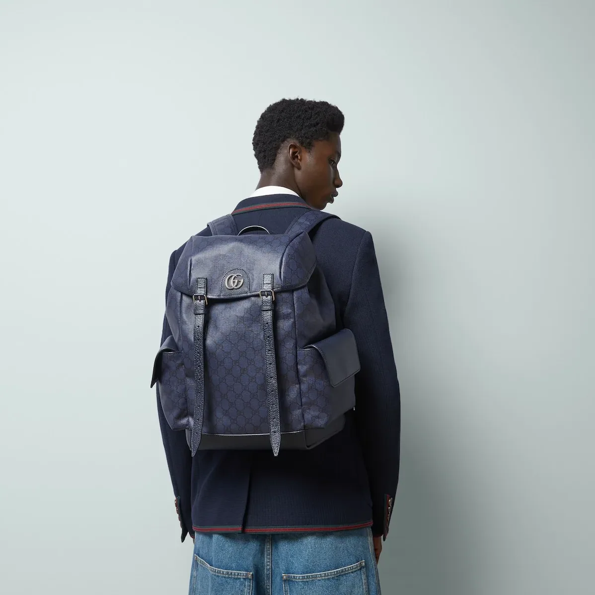 Gucci Ophidia Medium Backpack in Blue Palladium Hardware Gucci Ophidia Medium Backpack in Blue Palladium Hardware