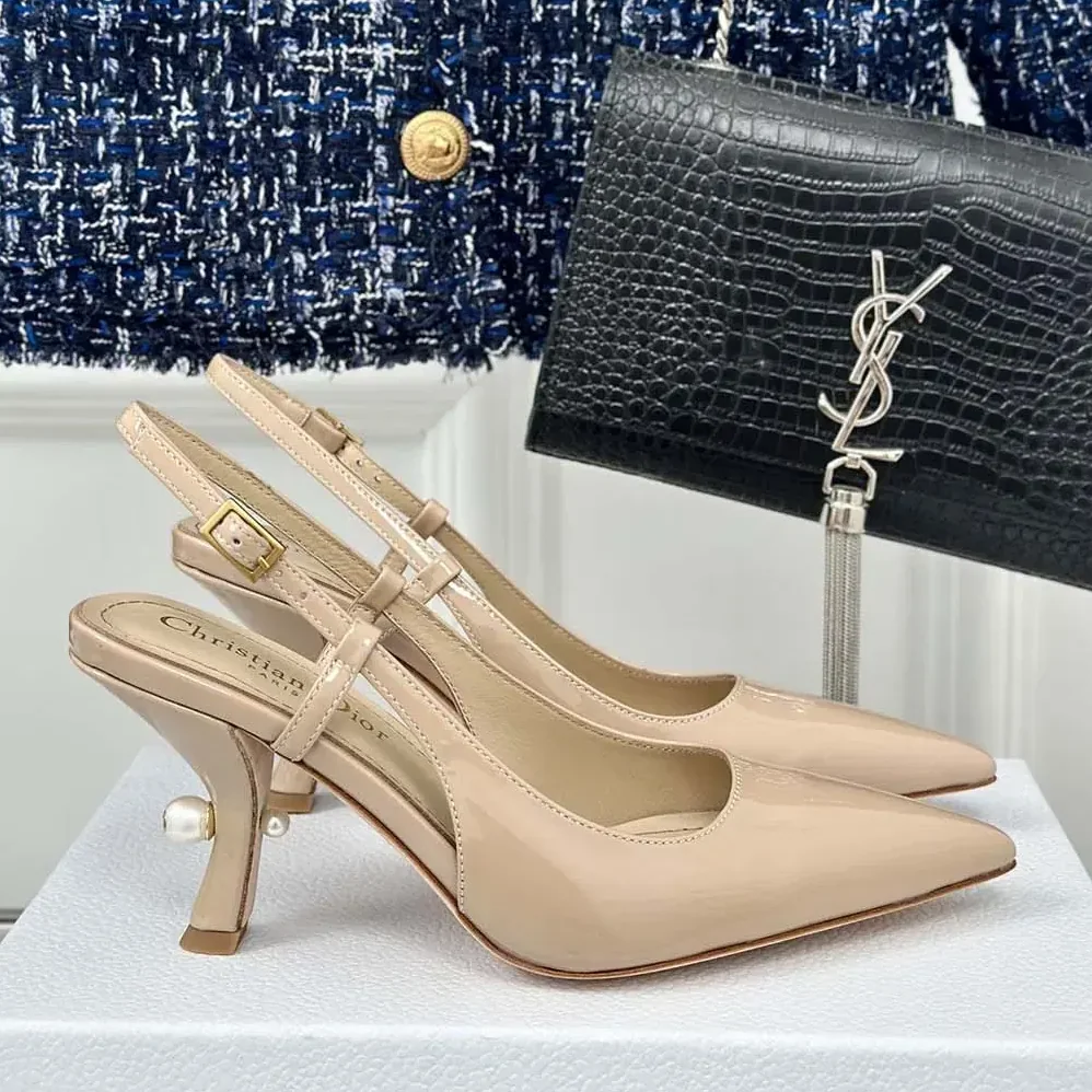 Dior Tribales Slingback Pump Nude Patent Calfskin for Women
