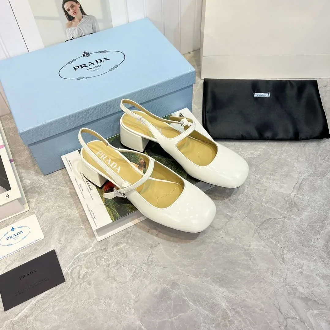 Prada Slingback Exull Pumps White