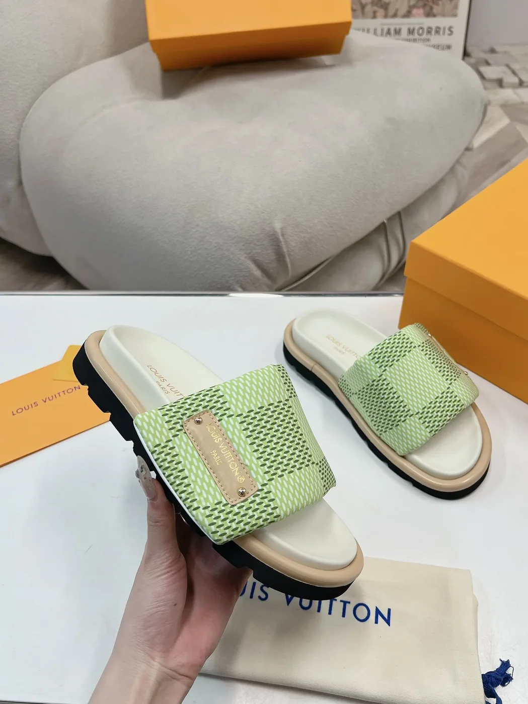 Louis Vuitton Slipper Pillow Flat Comfort Mule Beige