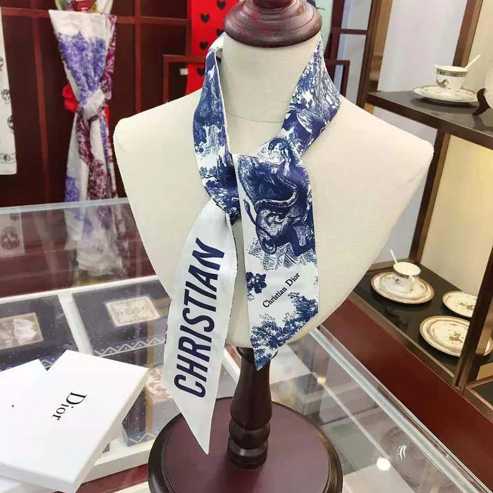 Dior Toile DE Jouy Mitzah Scarf Silk Twill for Women in Blue Dior Toile DE Jouy Mitzah Scarf Silk Twill for Women in Blue