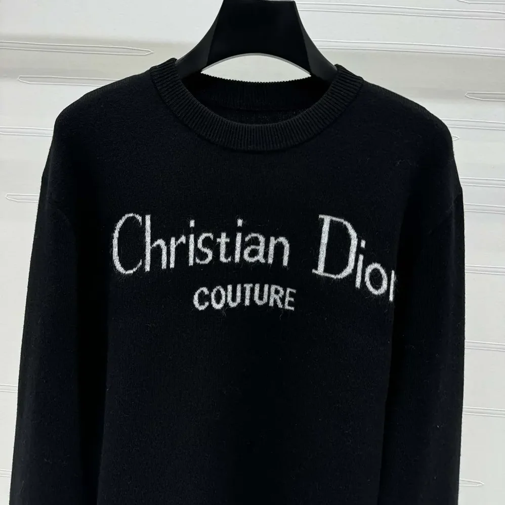 Dior Christian Dior Couture Sweater Black Wool Blend for Women