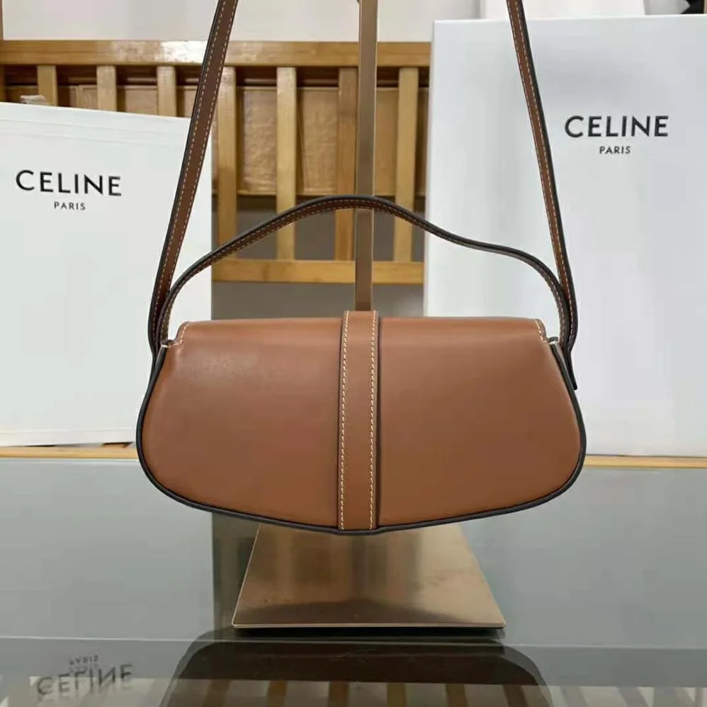 Celine Clutch on Strap in Smooth Calfskin for Women in Brown