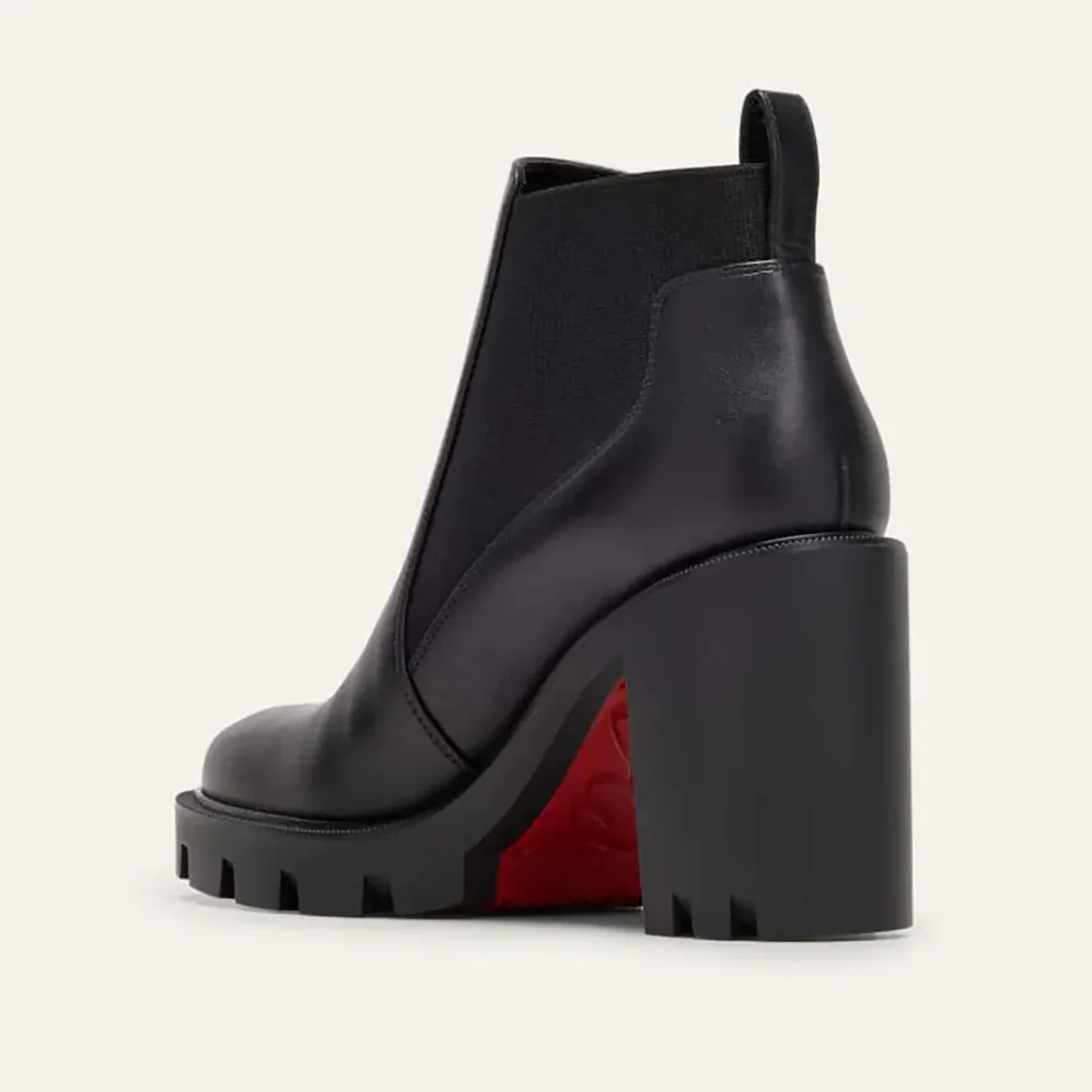 Christian Louboutin Marchacroche Leather Red Sole Chelsea Booties for Women Christian Louboutin Marchacroche Leather Red Sole Chelsea Booties for Women