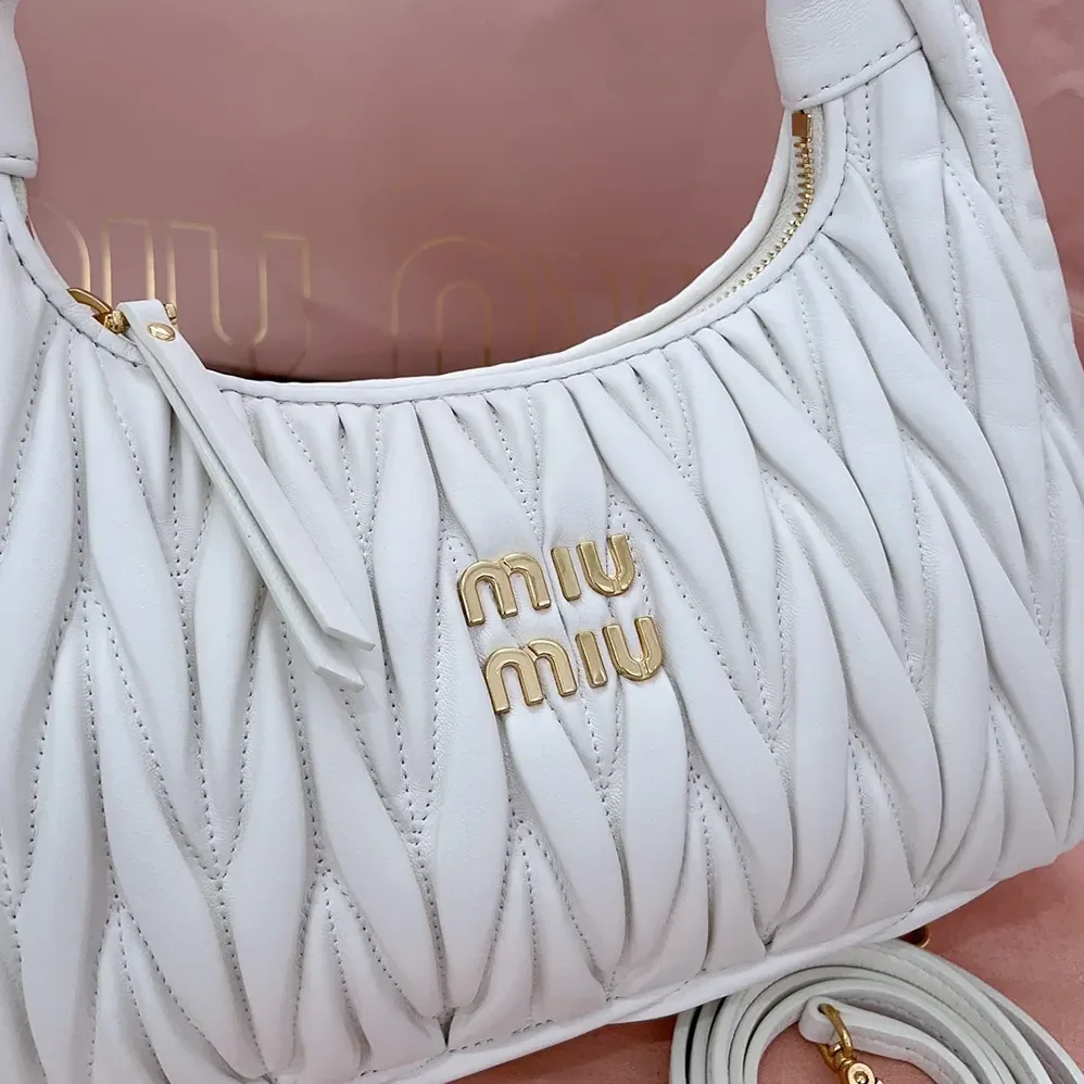 Miu Miu Wander Matelassé Nappa Leather Hobo Bag for Women