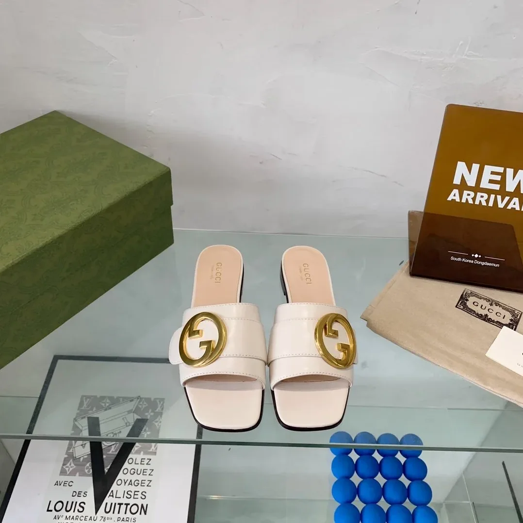 Gucci Blondie Slide Sandal White