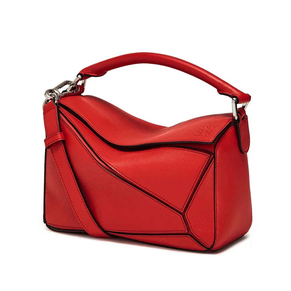 Loewe Puzzle Small Bag in Classic Calf Leather for Women in Red Loewe Puzzle Small Bag in Classic Calf Leather for Women in Red
