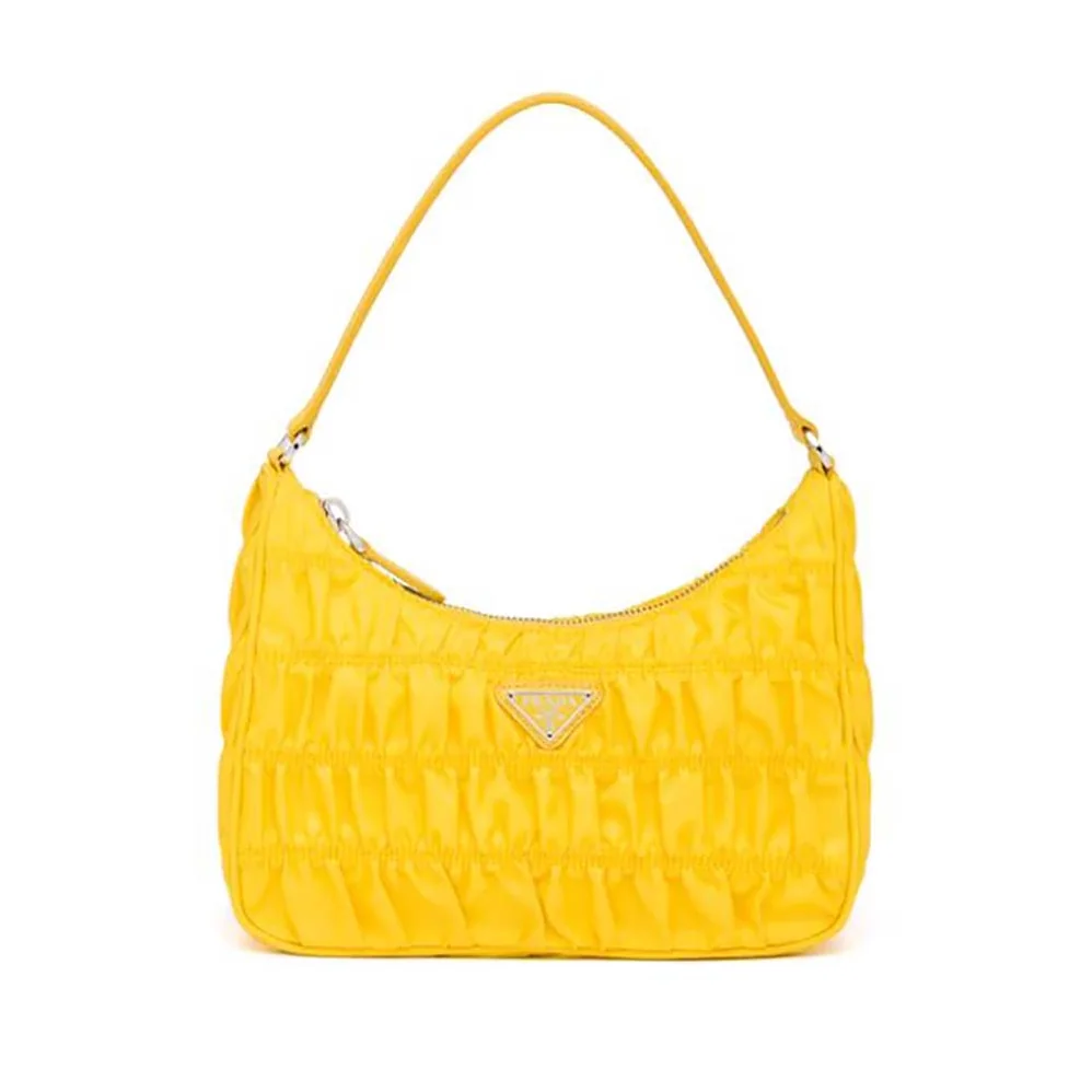 Prada Nylon and Saffiano Leather Mini Bag for Women in Yellow
