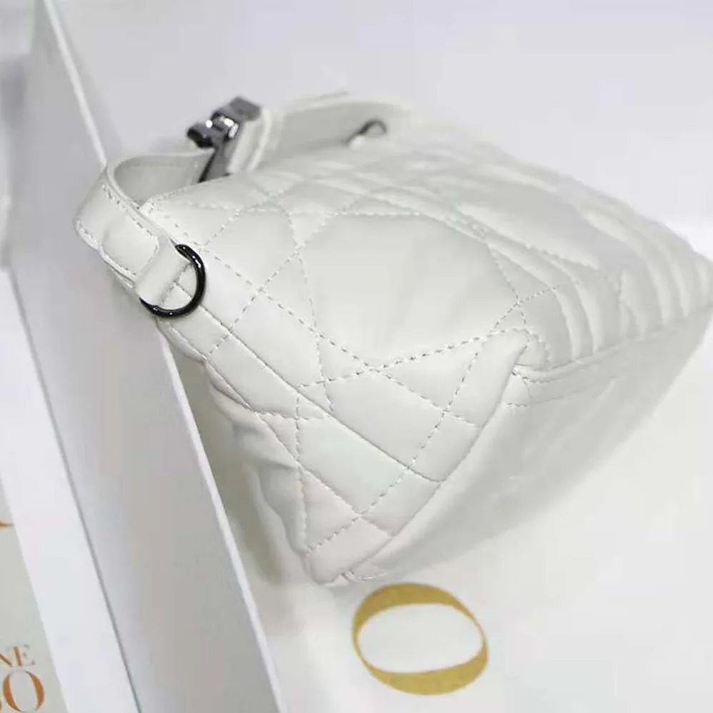 Dior Small Diortravel Nomad Pouch Latte Macrocannage Calfskin for Women