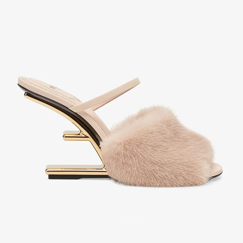 Fendi First Pink Mink High for Women in Heeled Sandals