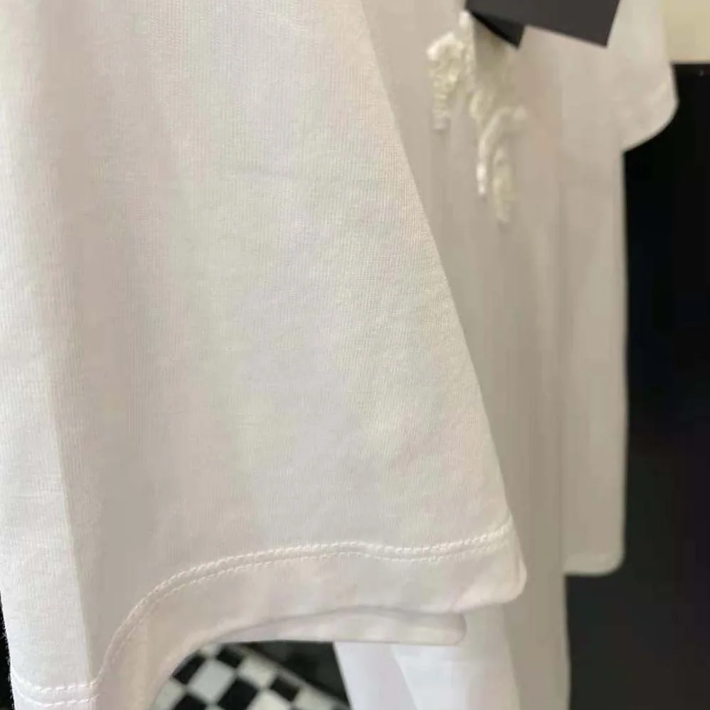 Prada Embroidered Jersey T-shirt for Men in White