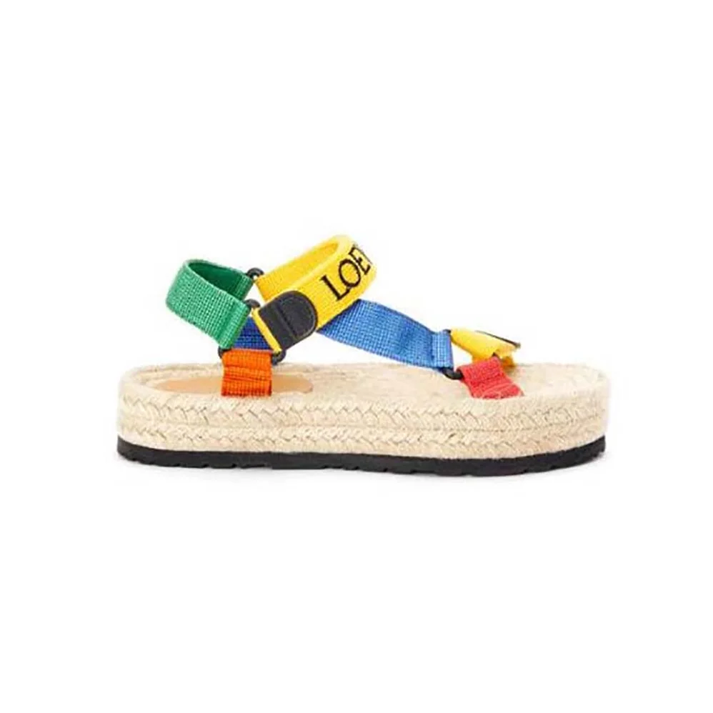 Loewe Strappy Espadrille in Nylon for Women in Yellow Loewe Strappy Espadrille in Nylon for Women in Yellow