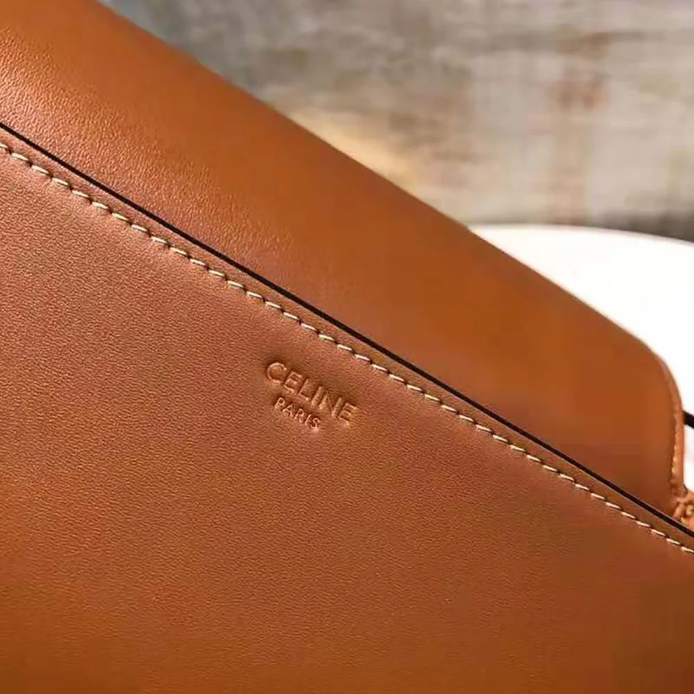 Celine Medium Maillon Triomphe Bag in Natural Calfskin for Women in Brown Celine Medium Maillon Triomphe Bag in Natural Calfskin for Women in Brown