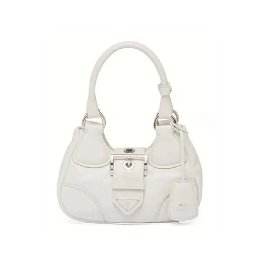 Prada Moon Re-Nylon and Leather Bag for Women in White Prada Moon Re-Nylon and Leather Bag for Women in White