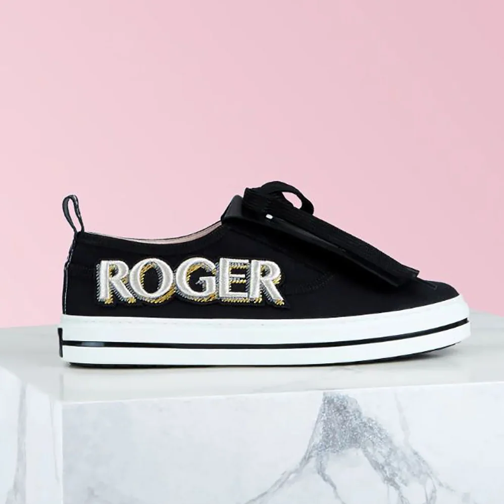 Roger Vivier Call Me Vivier Patch Sneakers for Women in Black