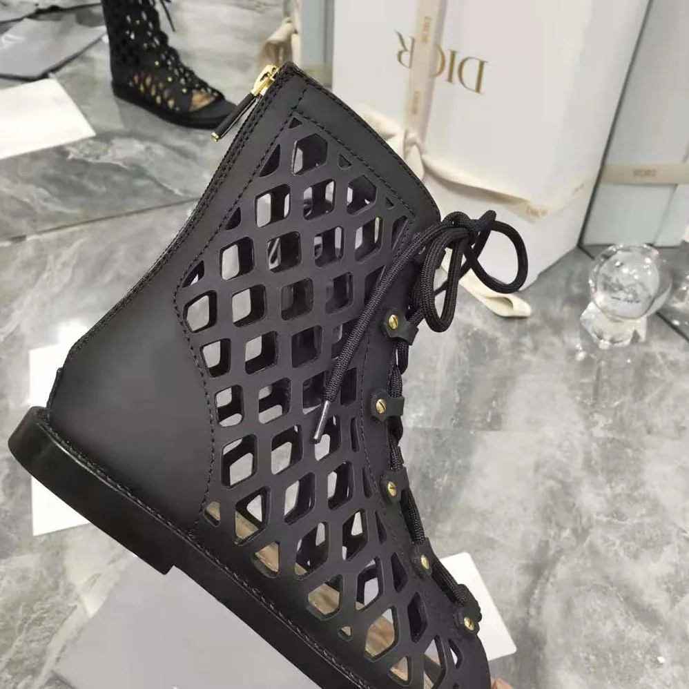 Dior D-Trap Sandal Black Matte Calfskin in 3cm Heel for Women Dior D-Trap Sandal Black Matte Calfskin in 3cm Heel for Women