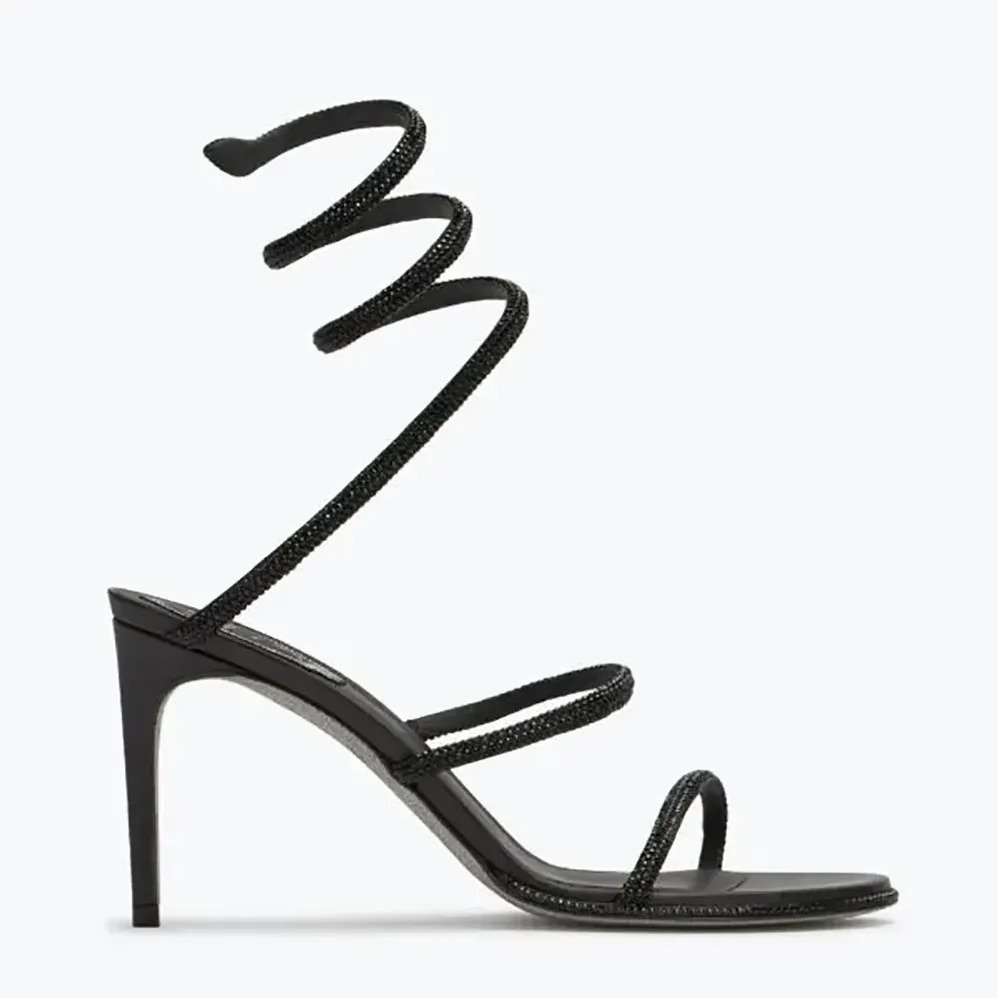Rene Caovilla Cleo Black Sandal 80 for Women