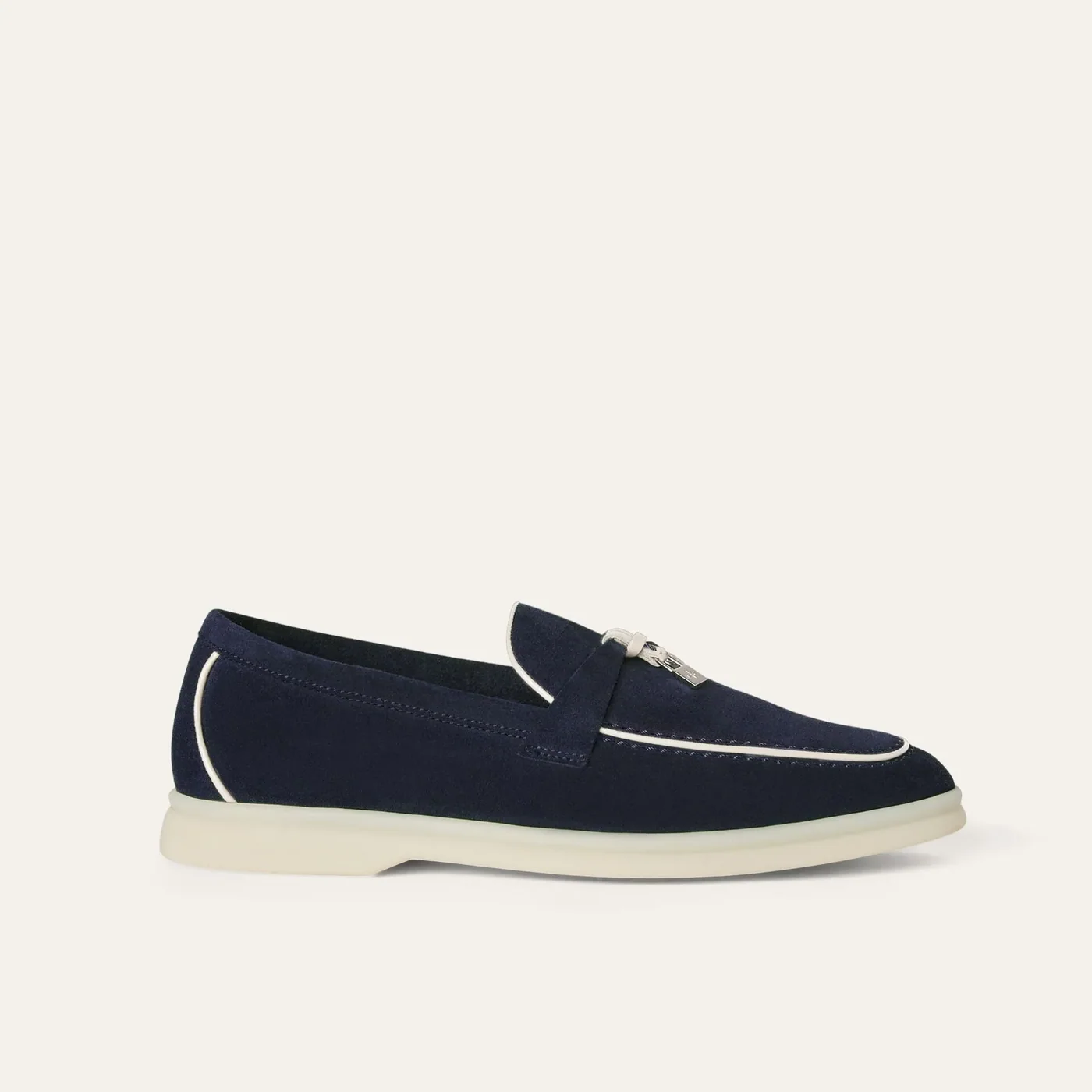 Loro Piana Summer Charms Walk Loafers Navy Blue – FAL5899