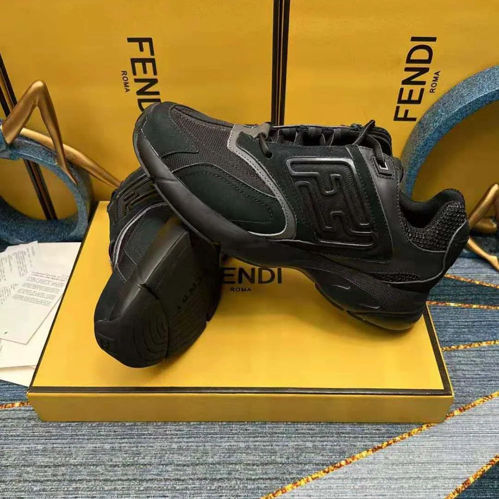 Fendi Faster Trainers Black Nubuck Leather Low for Men in Tops Fendi Faster Trainers Black Nubuck Leather Low for Men in Tops