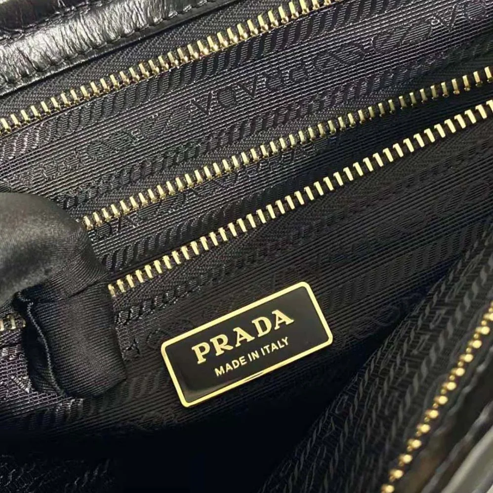 Prada Large Leather Handbag for Women in Black