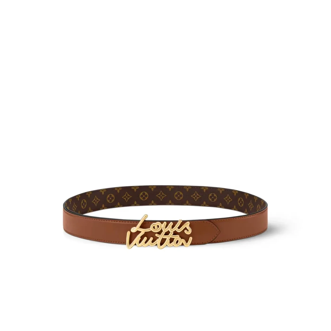 Louis Vuitton LV Script Belt Tan Monogram