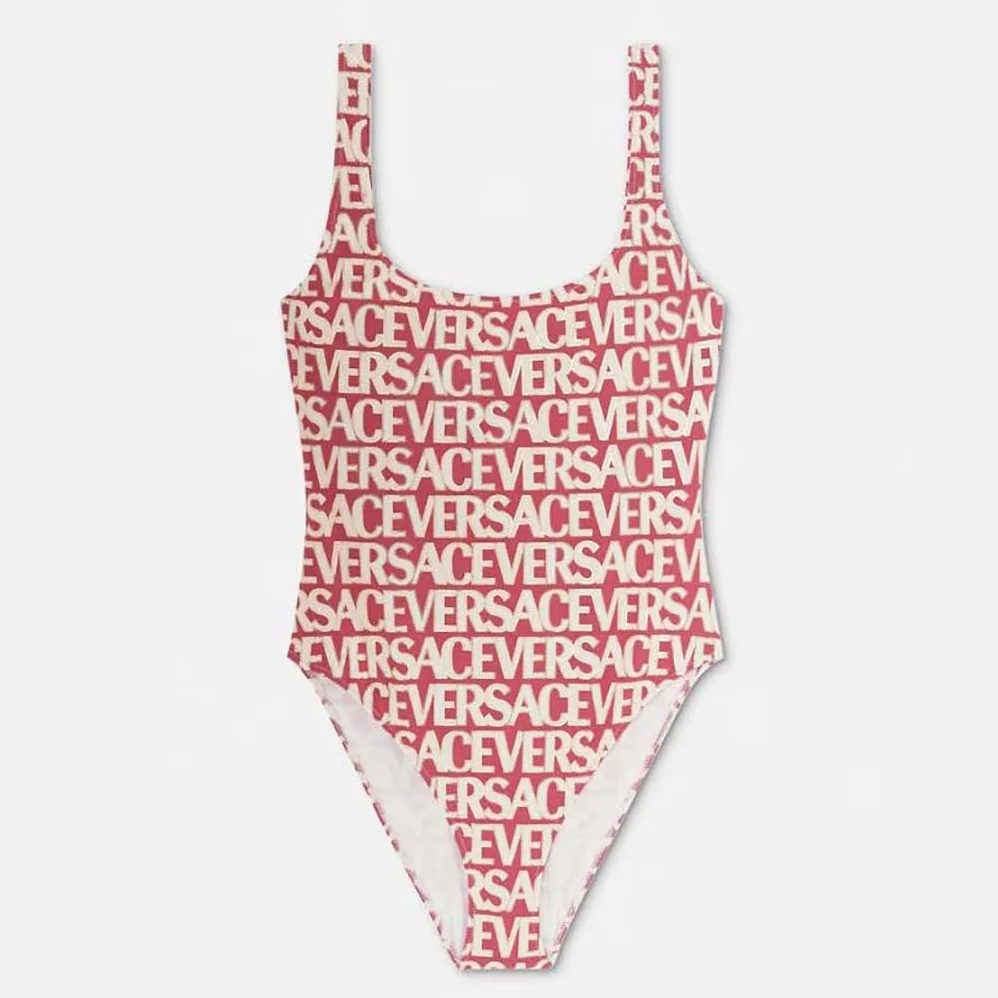 Versace Allover One-piece Swimsuit for Women in Red Versace Allover One-piece Swimsuit for Women in Red
