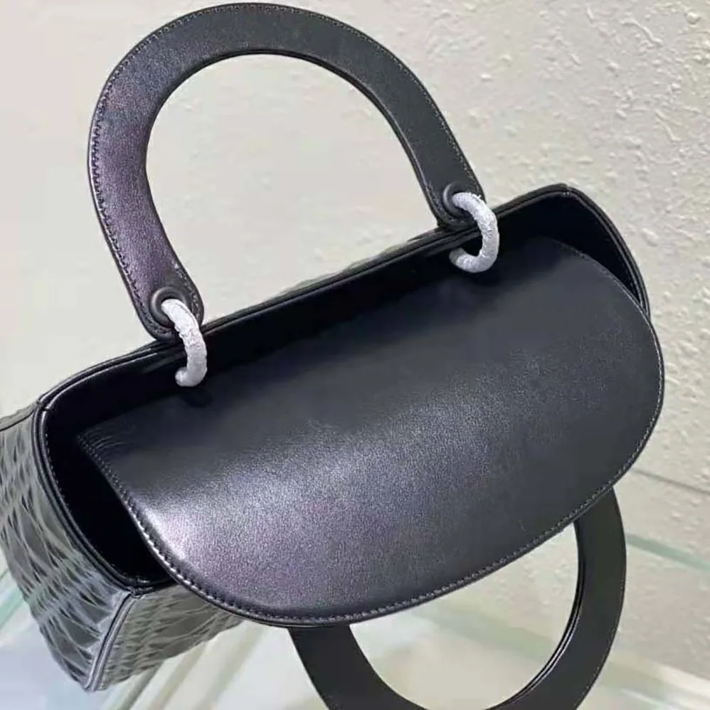 Dior Medium Lady Dior Bag Black Cannage Calfskin with Diamond Motif for Women Dior Medium Lady Dior Bag Black Cannage Calfskin with Diamond Motif for Women