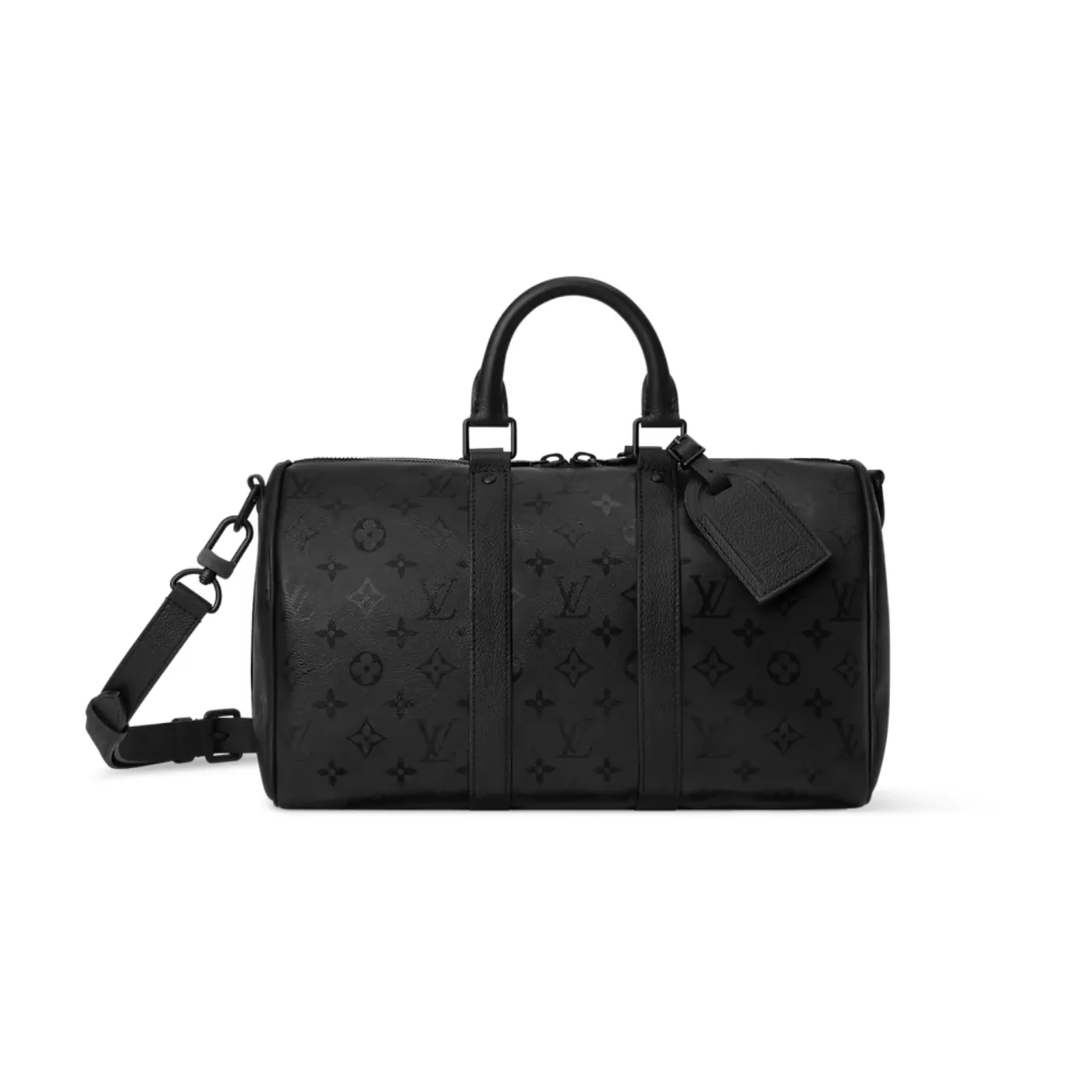 Louis Vuitton Keepall Bandouliere 35 Travel Bag / Black Monogram Midnight Black Hardware