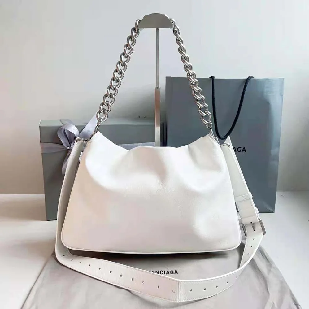 Balenciaga BB Soft Large Flap Bag in Optic White for Women