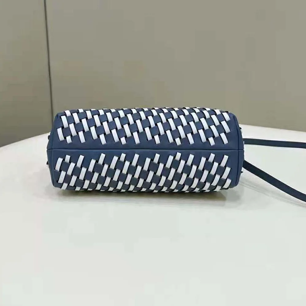 Fendi First Small White and Blue Woven Leather Bag for Women