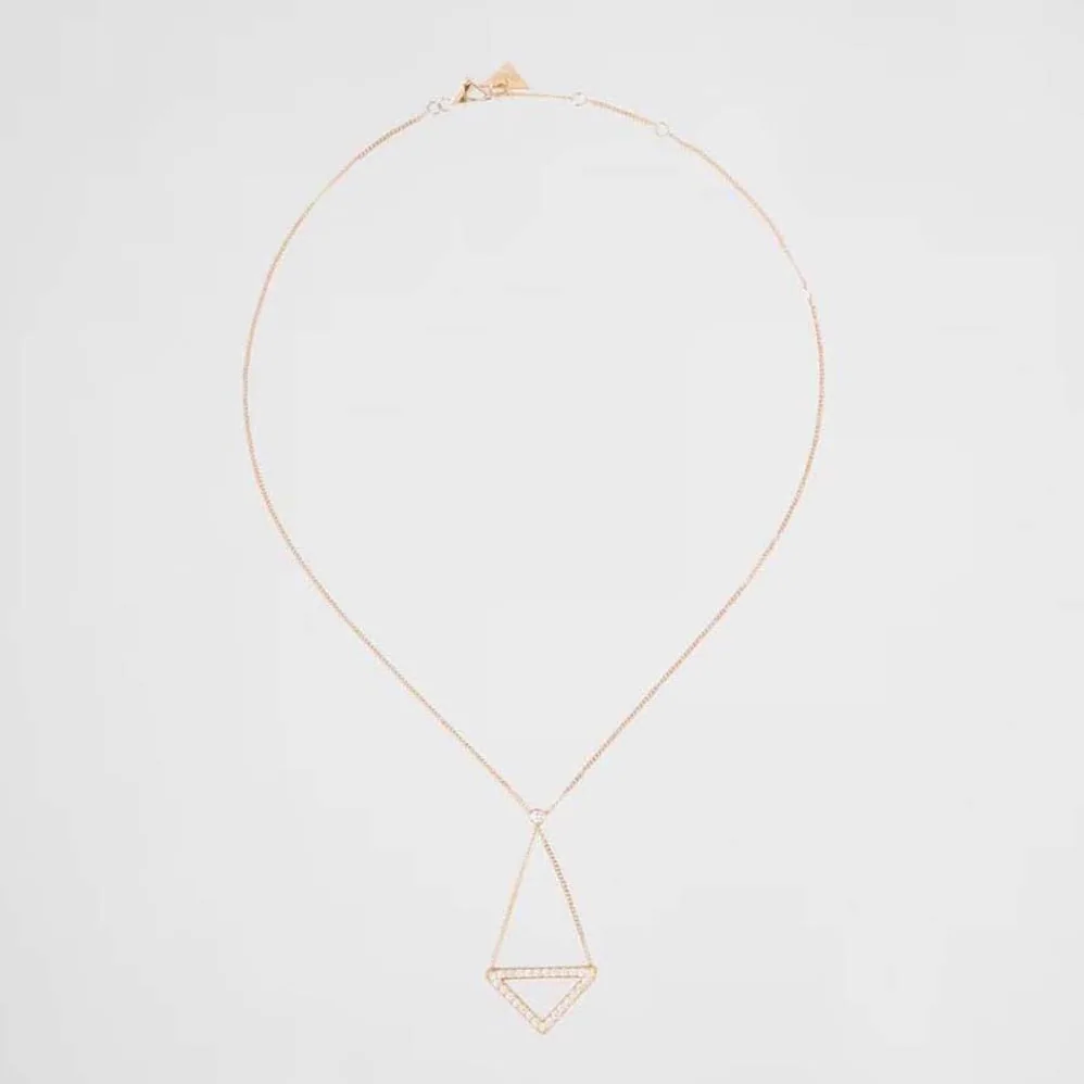 Prada Eternal Gold Cut-out Pendant Necklace in Yellow Gold with Diamonds for Women Prada Eternal Gold Cut-out Pendant Necklace in Yellow Gold with Diamonds for Women