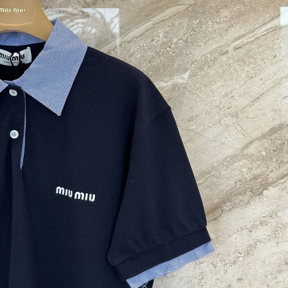 Miu Miu Cotton Piqué Polo Shirt-MJN5551843 for Women
