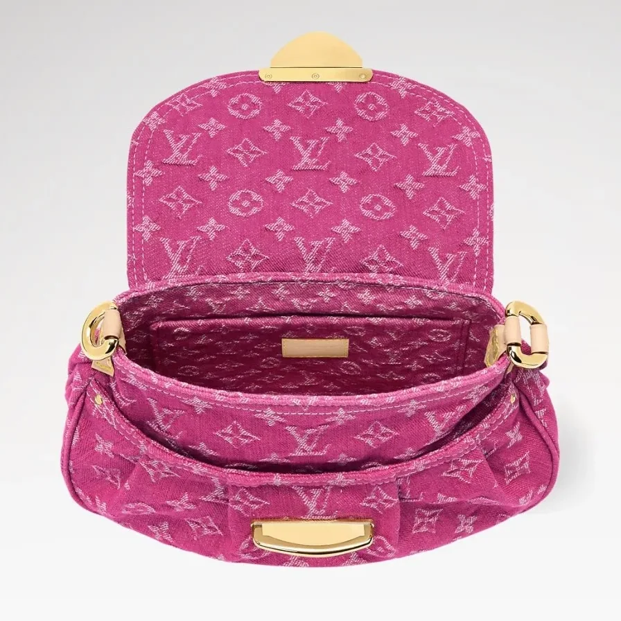Louis Vuitton Sunset Shoulder Bag in Fuchsia Denim Gold Hardware