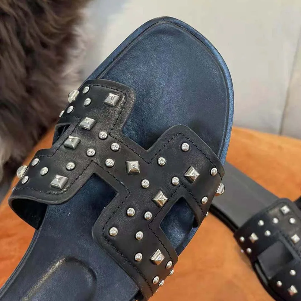 Hermes Oran Sandal in Calfskin Black for Women Hermes Oran Sandal in Calfskin Black for Women