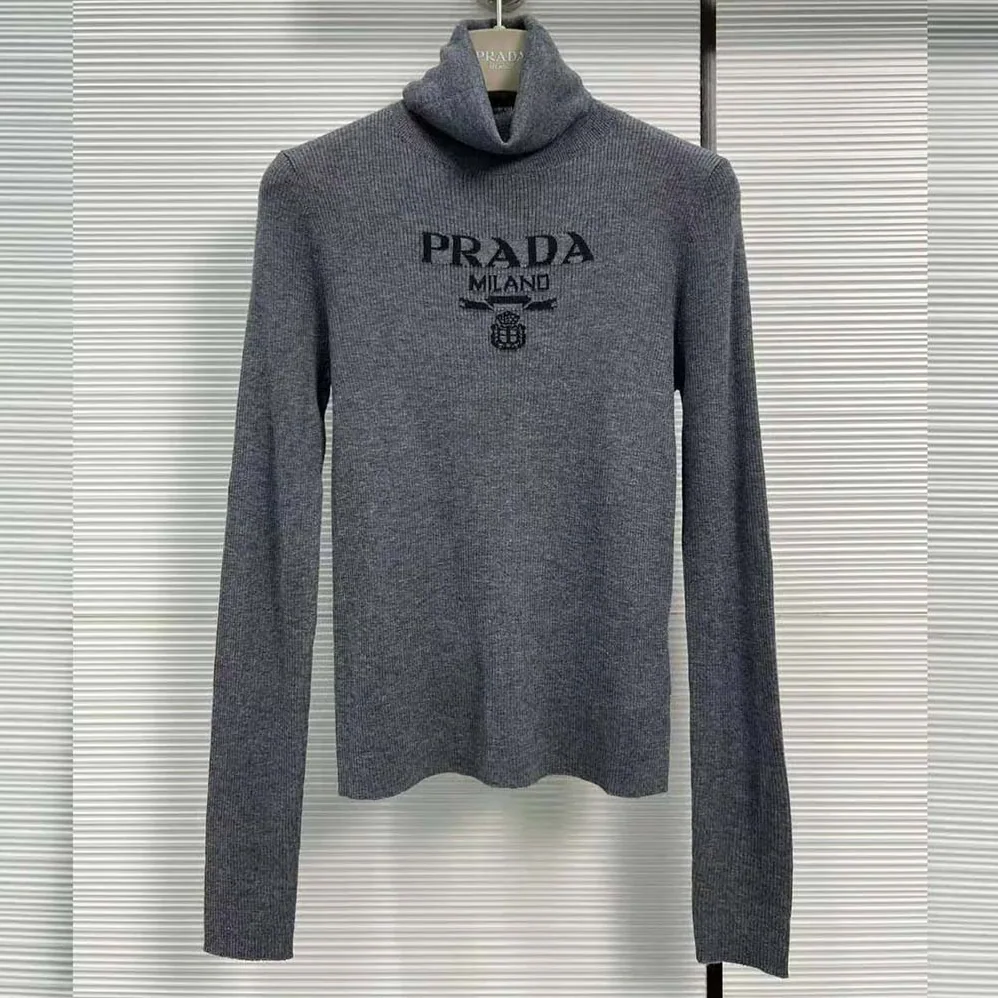 Prada Superfine Wool Turtleneck Sweater for Women in Black